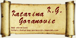 Katarina Goranović vizit kartica